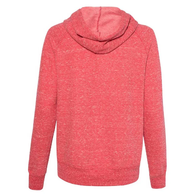 Jerzees Women's Red Snow Heather French Terry Full-Zip Hooded Sweatshirt