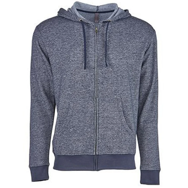 Next Level Unisex Midnight Navy Denim Fleece Full-Zip Hoodie