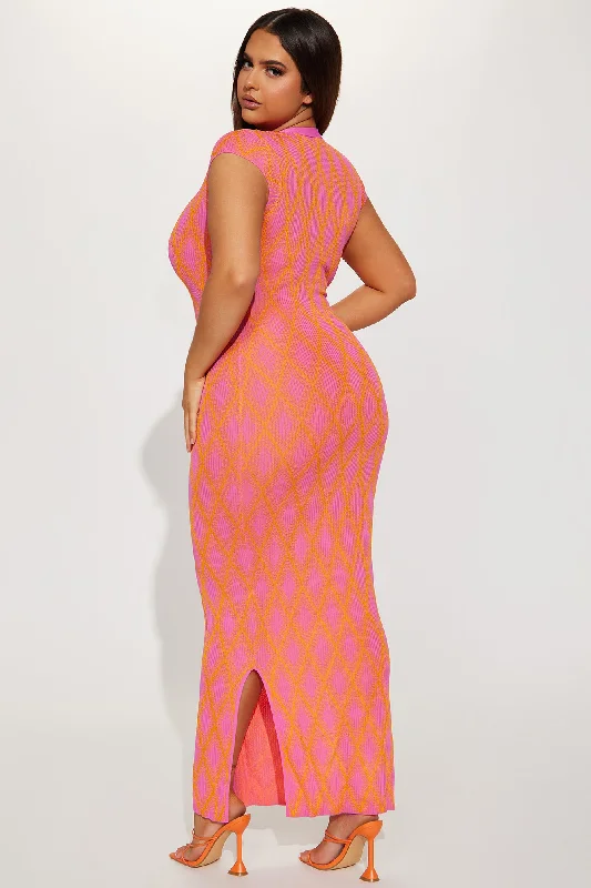 Amara Maxi Dress - Pink/combo