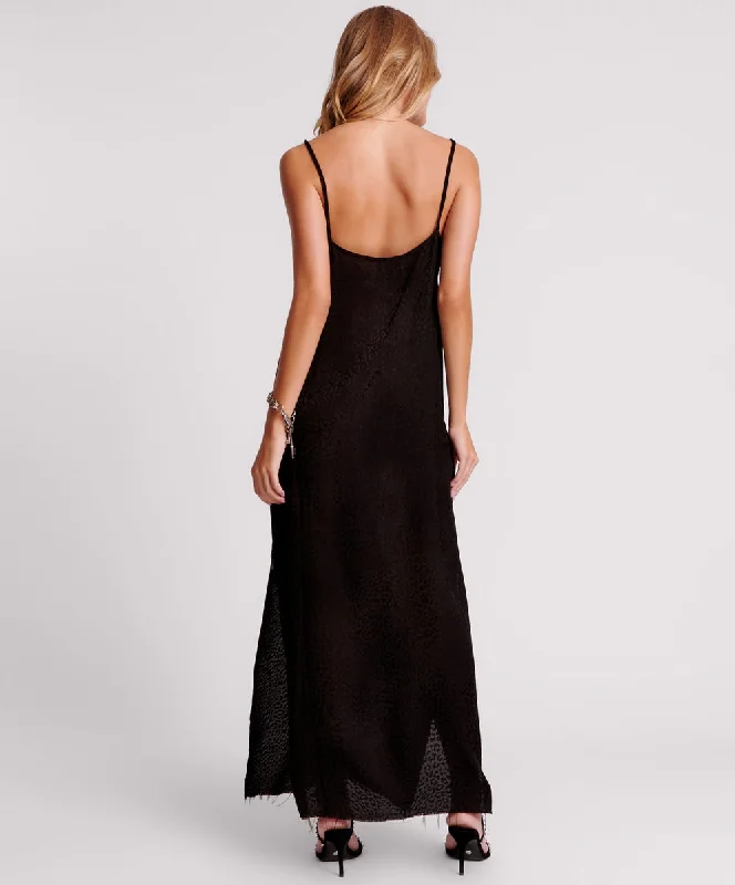 ANIMAL JAQUARD MAXI SLIP DRESS