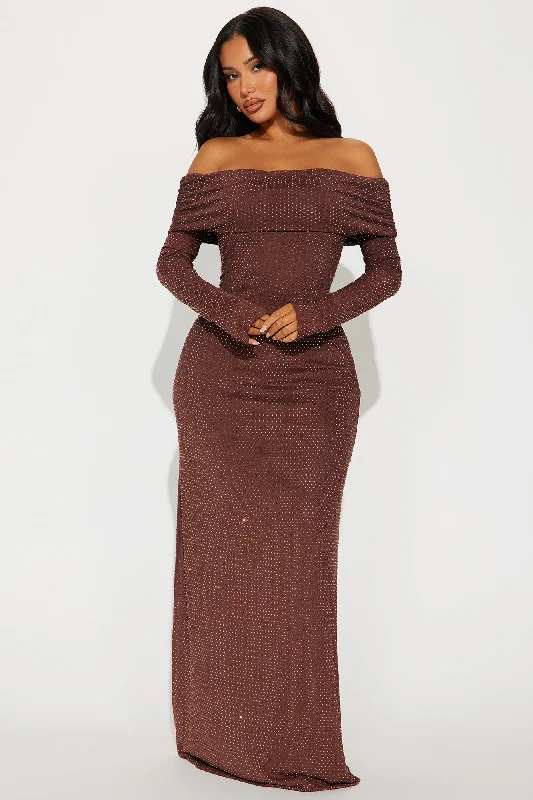 Austin Embellished Maxi Dress - Chocolate