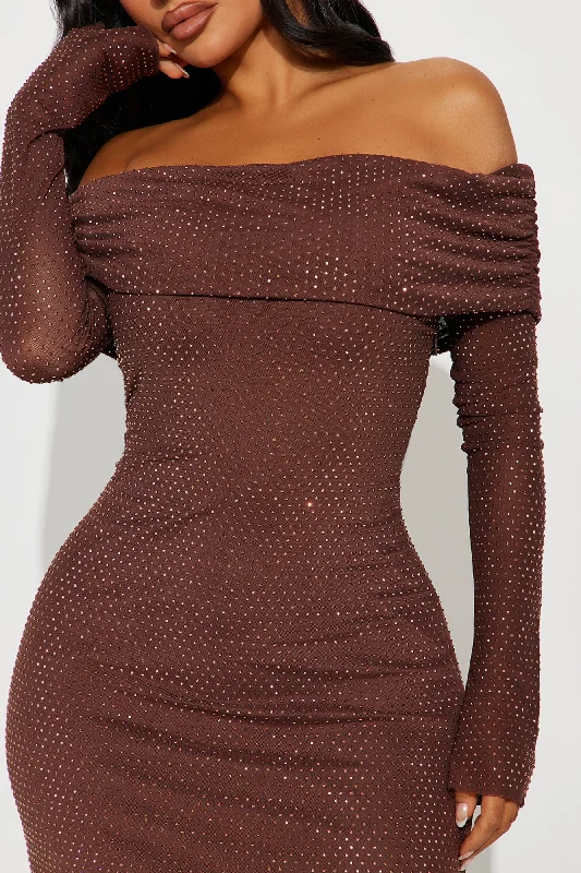 Austin Embellished Maxi Dress - Chocolate