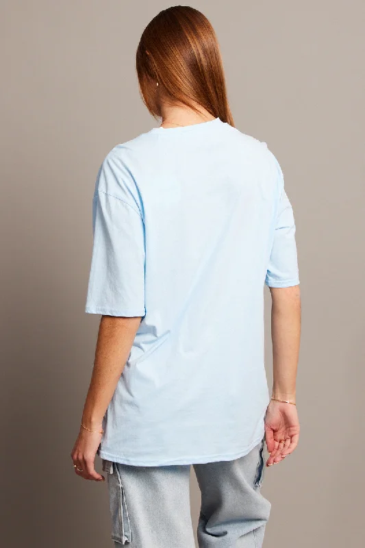 Blue Graphic Tee Short Sleeve