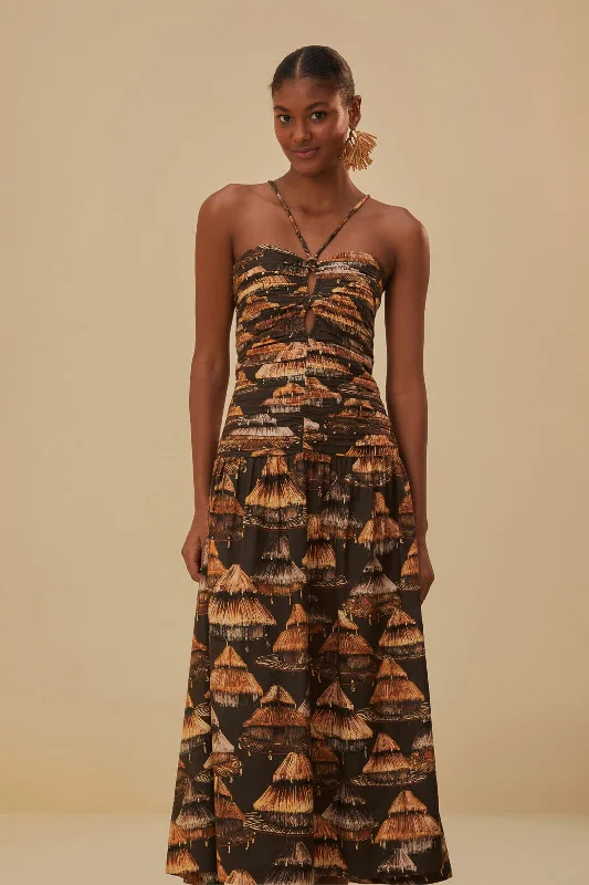 Brown Shuhu Maxi Dress Sleeveless