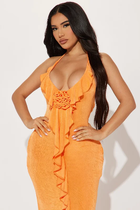 Cabo Slinky Maxi Dress - Orange