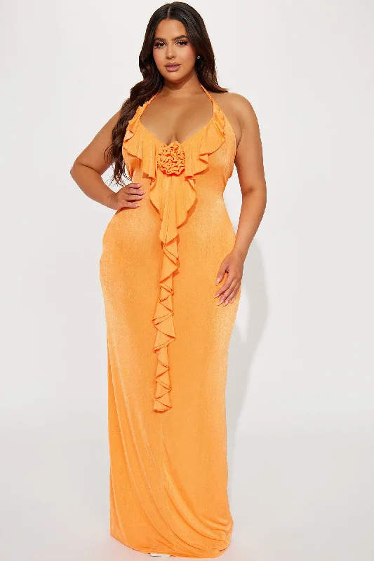 Cabo Slinky Maxi Dress - Orange