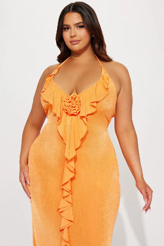 Cabo Slinky Maxi Dress - Orange