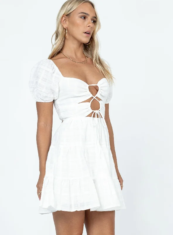 Campbell Mini Dress Short Sleeve White