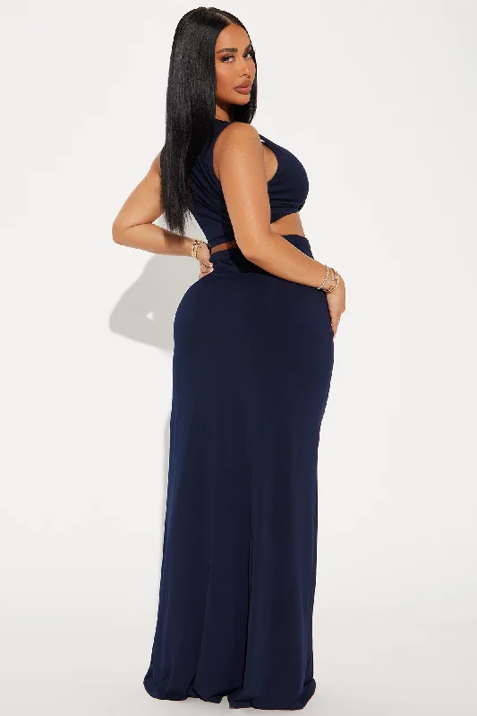 Classic And Fantastic Maxi Dress - Navy