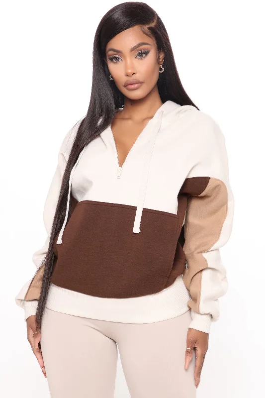 Color Block The Negativity Hoodie - Mocha/combo