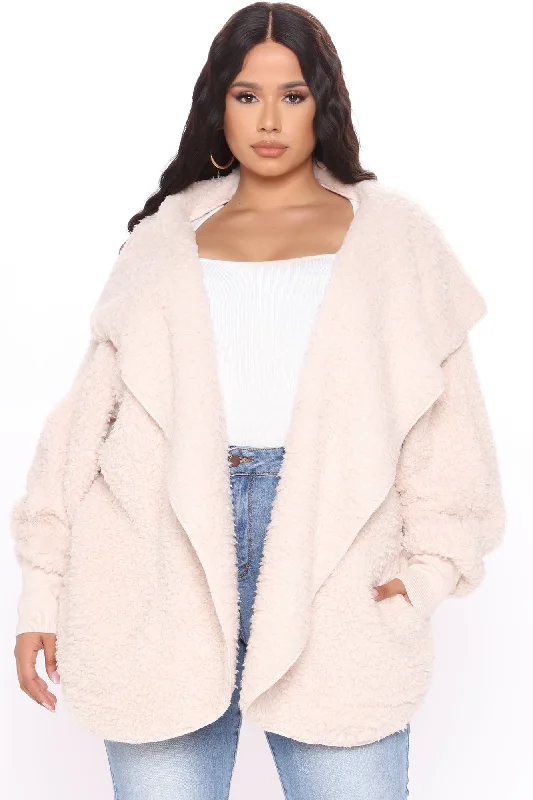 Cozied Up Together Faux Sherpa Jacket - Oatmeal