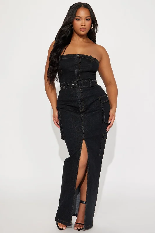 Dayna Denim Maxi Dress - Dark Wash