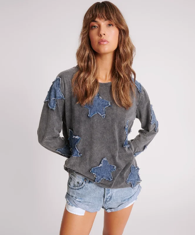 DENIM STAR BOYFRIEND LONGSLEEVE TEE