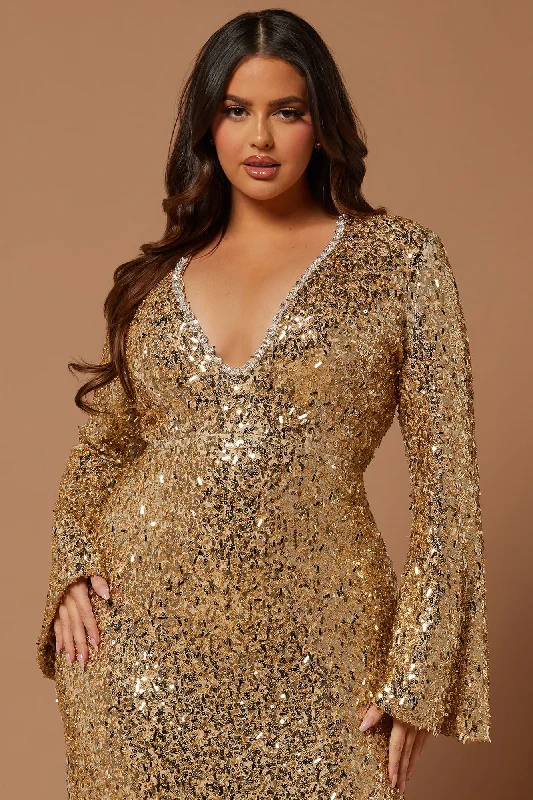 Emma Embellished Gown - Gold