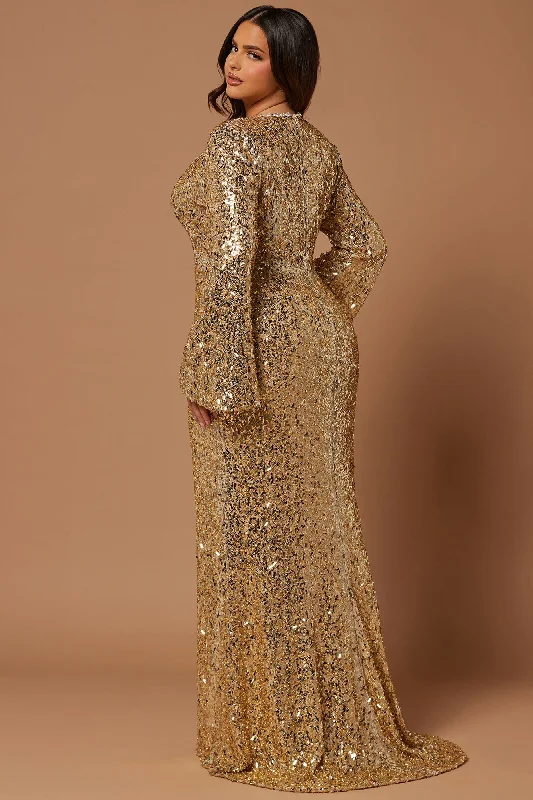 Emma Embellished Gown - Gold