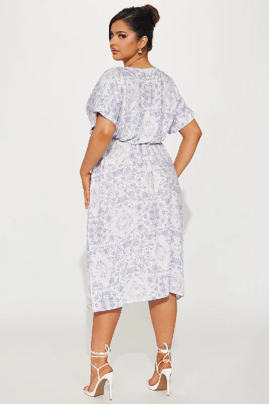 Estella Midi Dress - Blue/combo