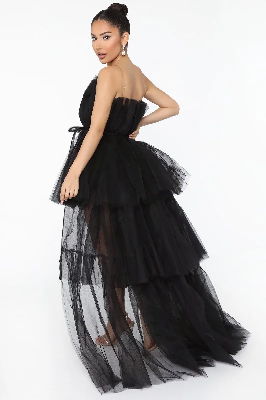 Exclusive After Party Tulle Maxi Dress - Black