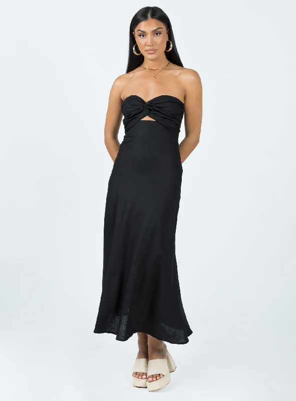 Falling For You Midi Dress Black