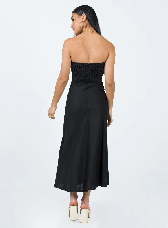 Falling For You Midi Dress Black