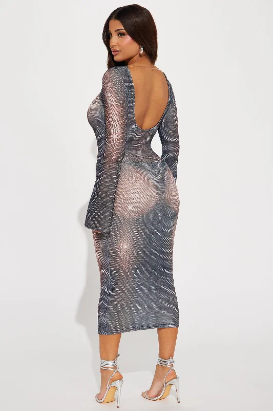 Fantasy Body Midi Dress - Nude/combo