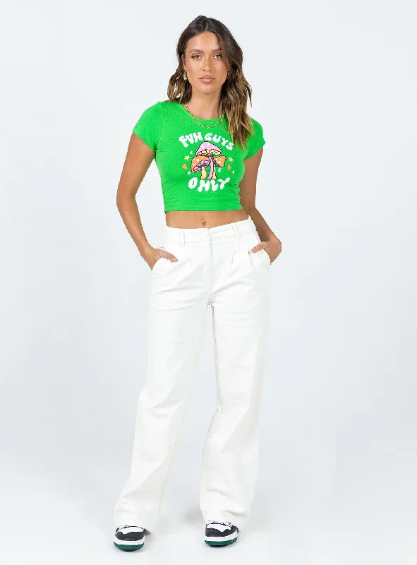 Fun Guys Only Cropped Tee Green