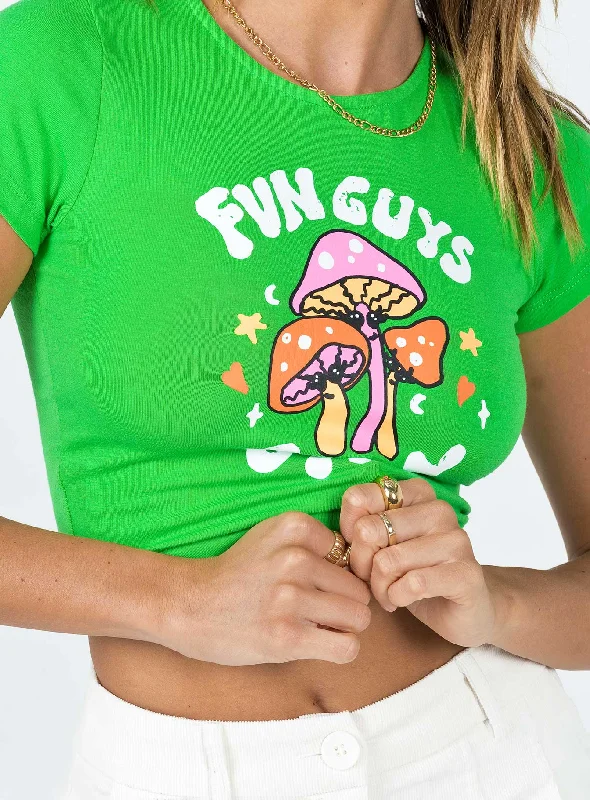 Fun Guys Only Cropped Tee Green