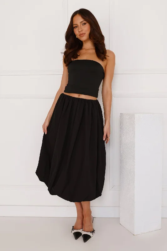 Get The Look Bubble Midi Skirt Black