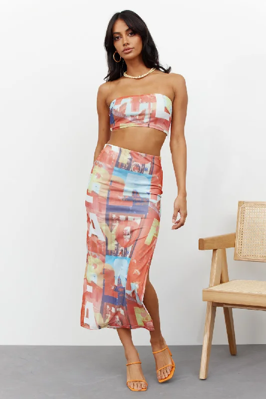 Got Wild Thoughts Midi Skirt Multi