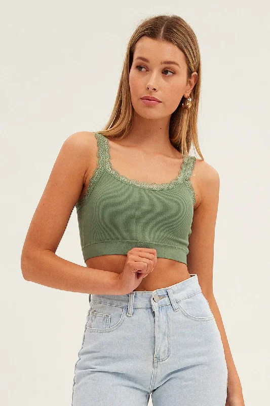 Green Bralette Top Seamless