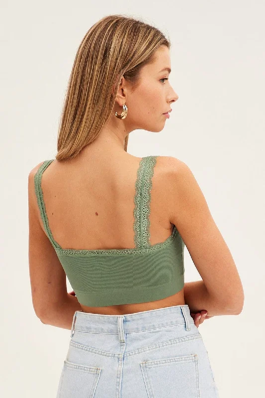 Green Bralette Top Seamless