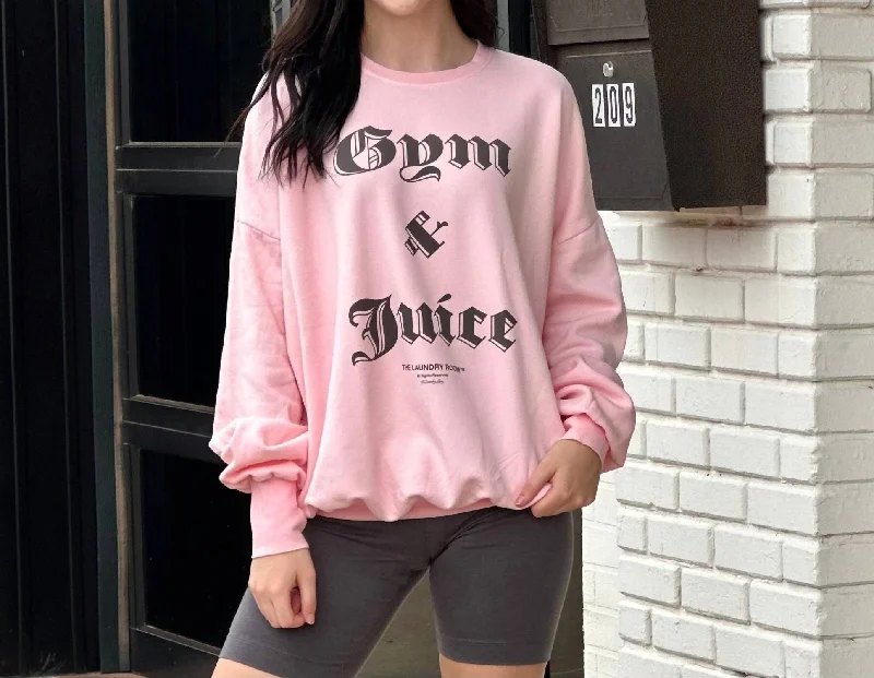 Gym & Juice Sweatshirt In Pink