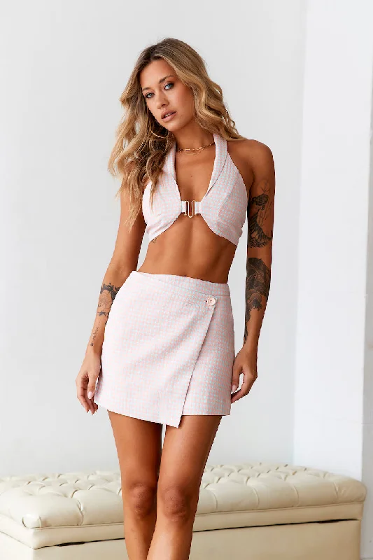 HELLO MOLLY Baby Doll Mini Skirt Pink