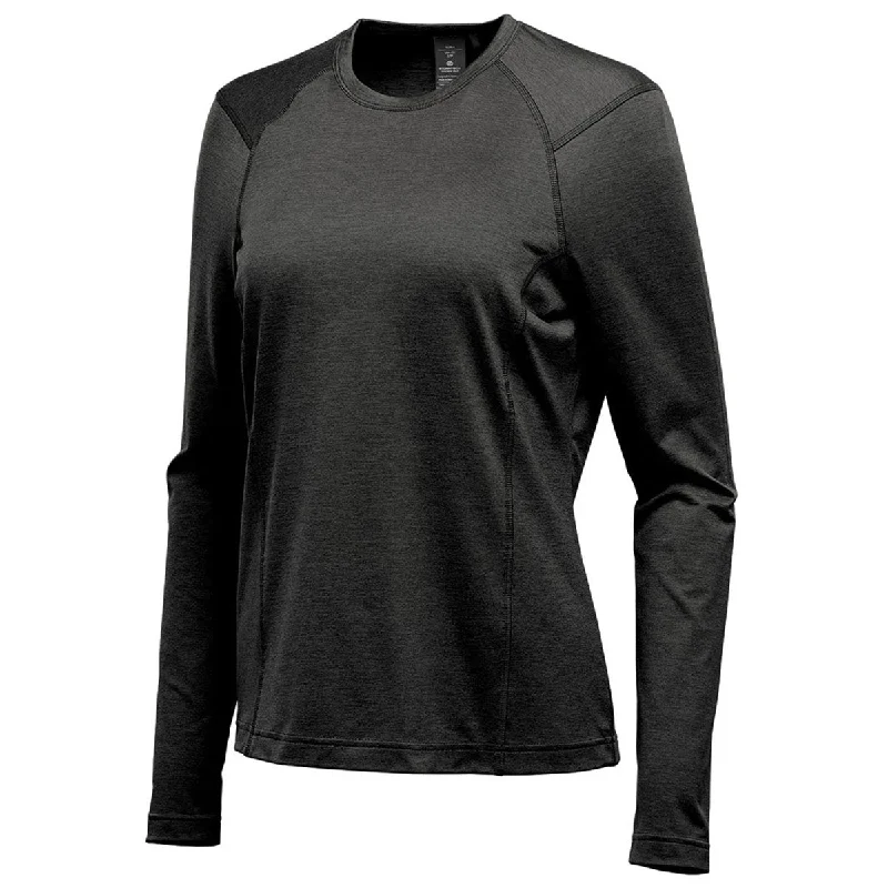 Stormtech Women's Charcoal Heather Milano Crew Neck Long Sleeve