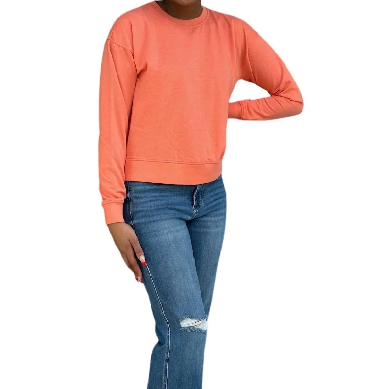 Islander Long Sleeves Sweatshirt In Bright Salmon