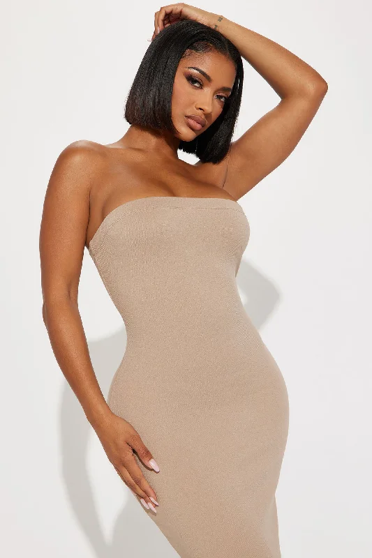 Janet Midi Dress - Taupe