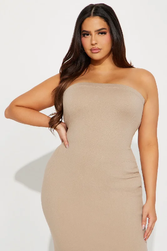 Janet Midi Dress - Taupe