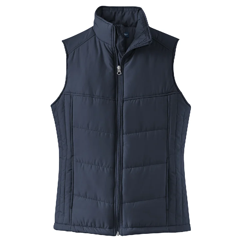 Port Authority Women's Dark Slate/Black Puffy Vest