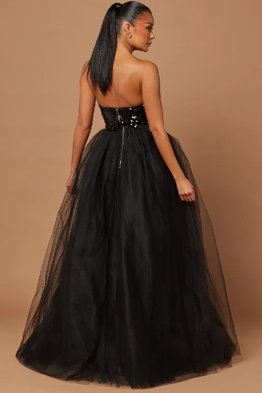 London Sequin Gown - Black