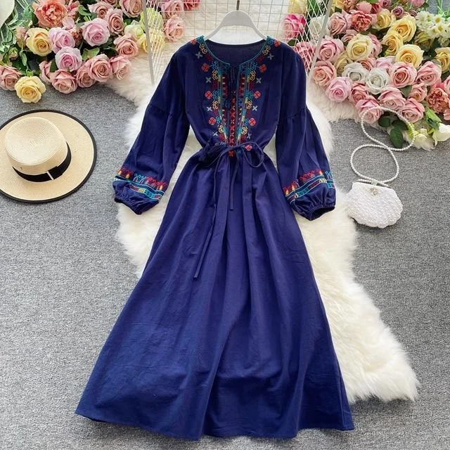 Elegant Ethnic Boho White Clothes r Dresses