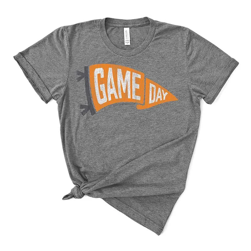 Gameday Pennant Short Sleeve T-Shirt in Orange