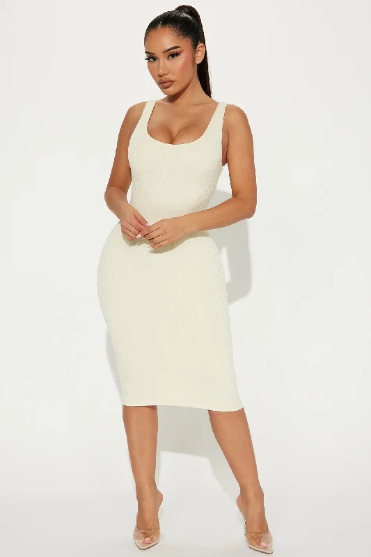 Marissa Double Lined Midi Dress - Cream