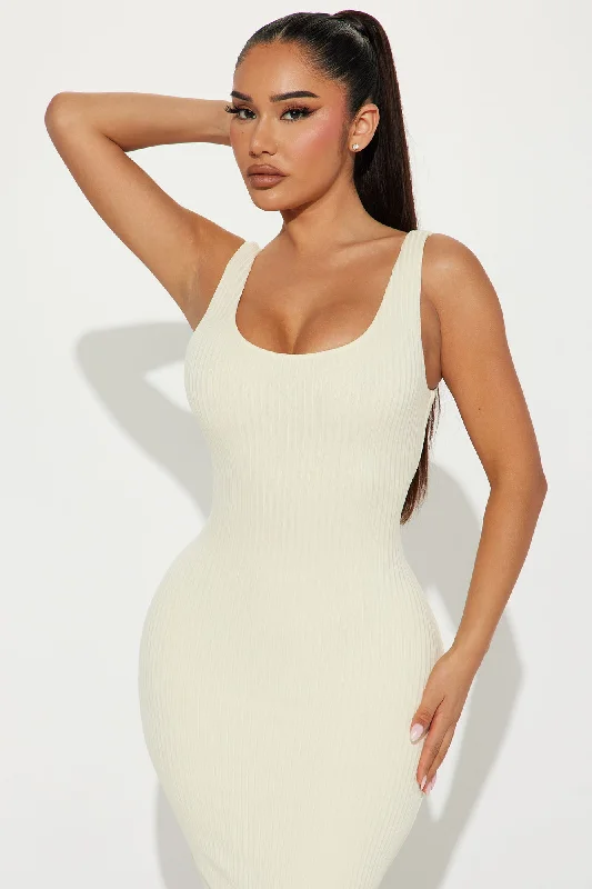 Marissa Double Lined Midi Dress - Cream