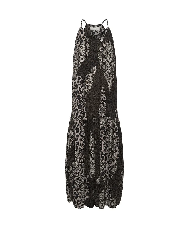 NIGHT ANIMALS LONG SPLIT DRESS