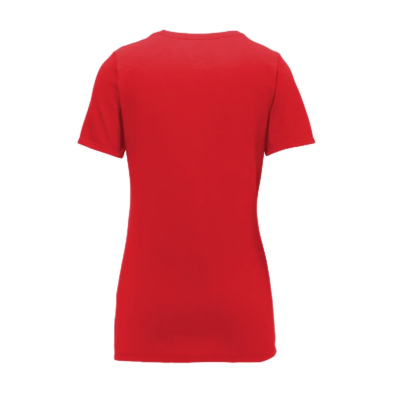 Nike Women's University Red Dri-FIT Cotton/Poly Scoop Neck Tee