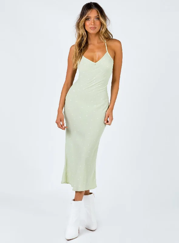 On Cloud Nine Midi Dress Green