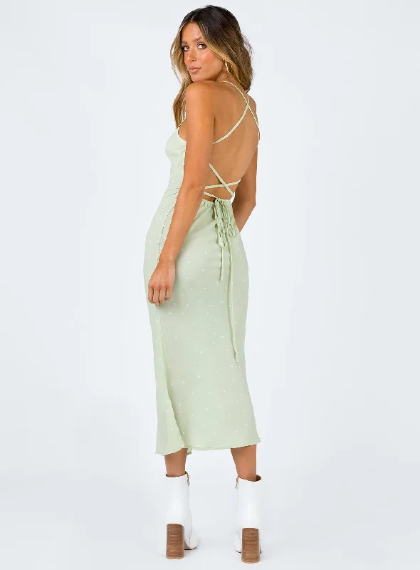 On Cloud Nine Midi Dress Green