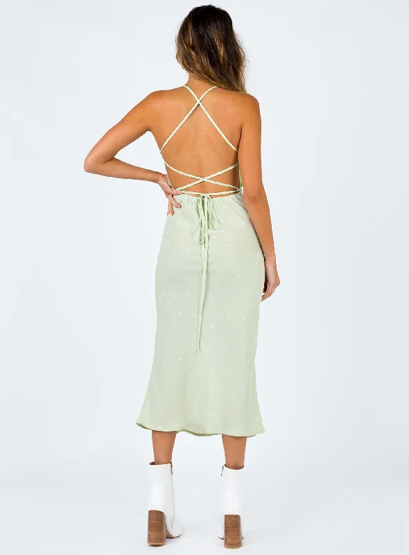 On Cloud Nine Midi Dress Green