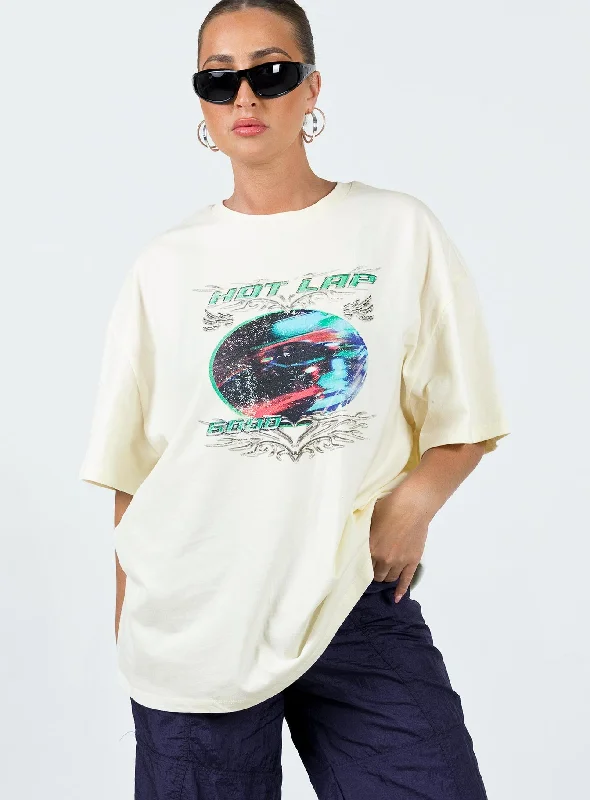 Hot Lap Oversized Tee Ivory