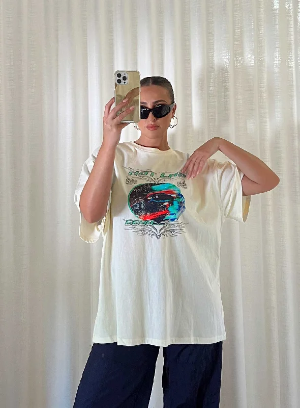 Hot Lap Oversized Tee Ivory