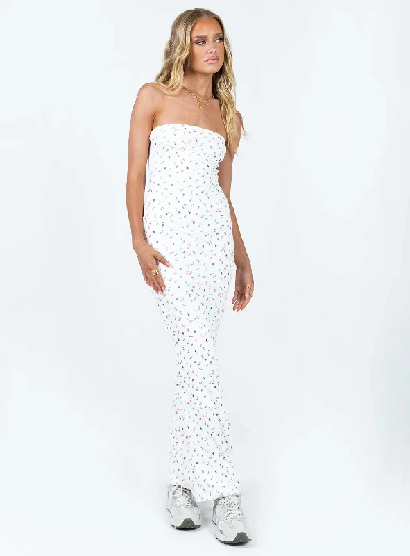 Oscar Maxi Dress White Floral